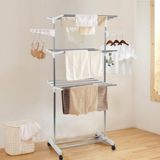 Foldable Multi-Layer Clothes Hanger Rack Stand