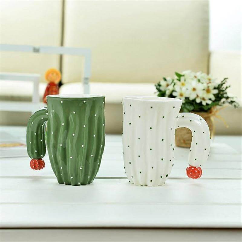 3D Cactus Style Ceramic Coffee Mugs - MaviGadget