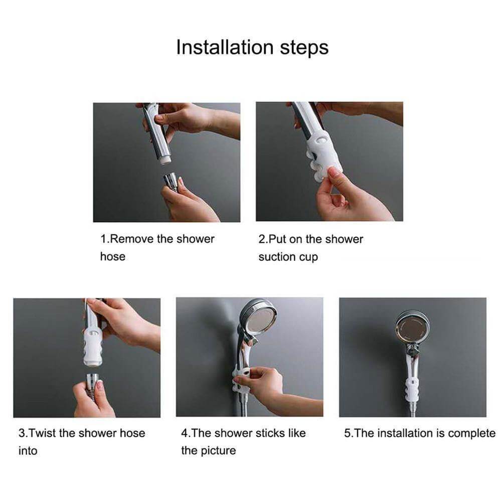 Silicone Shower Head Holder Powerful Suction Cup – Geniusgadgetgroup