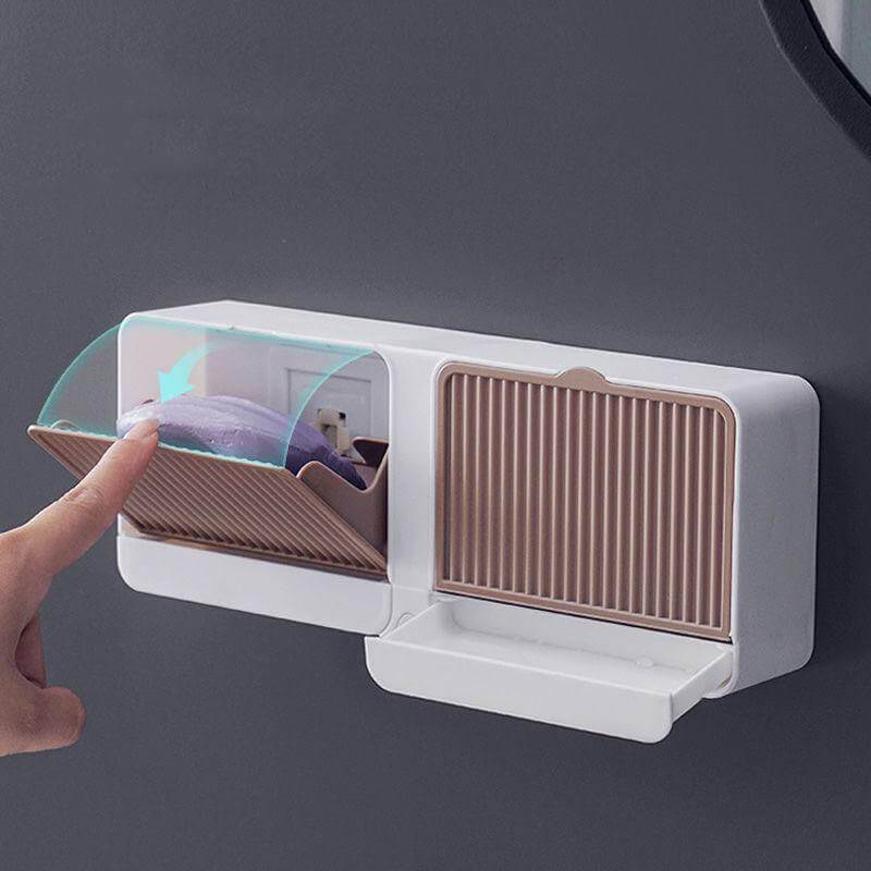 Creative Double Storage Wall Mounted Soap Box - MaviGadget