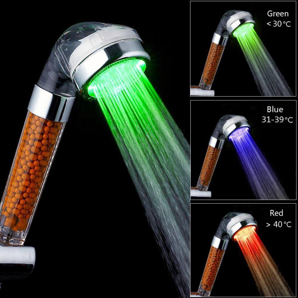 Colorful Rainfall High Pressure Negative Ion Led Shower Head - MaviGadget