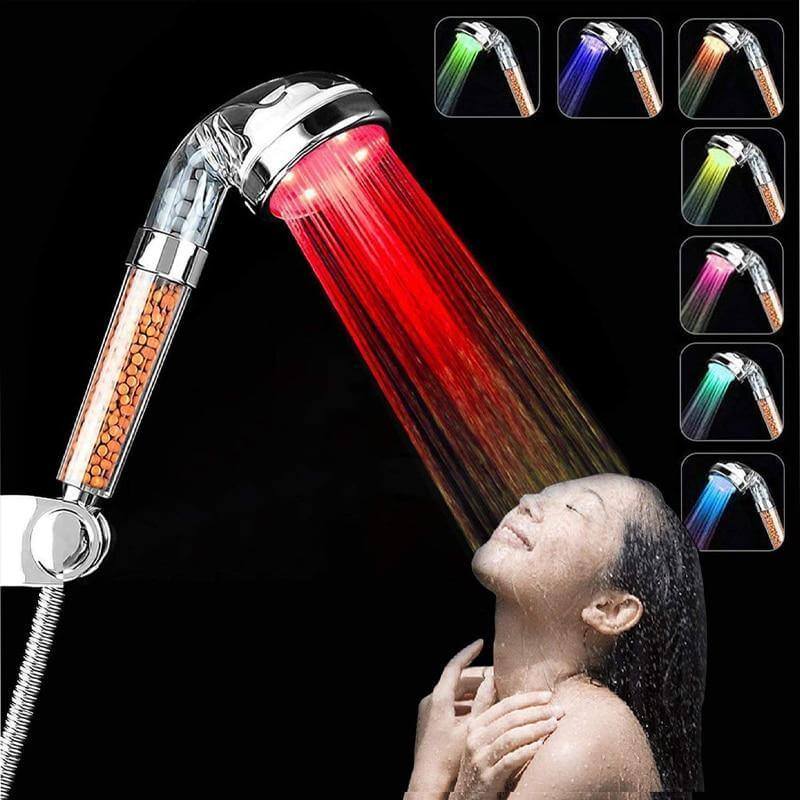 Colorful Rainfall High Pressure Negative Ion Led Shower Head - MaviGadget