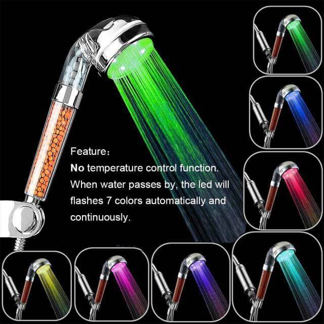 Colorful Rainfall High Pressure Negative Ion Led Shower Head - MaviGadget