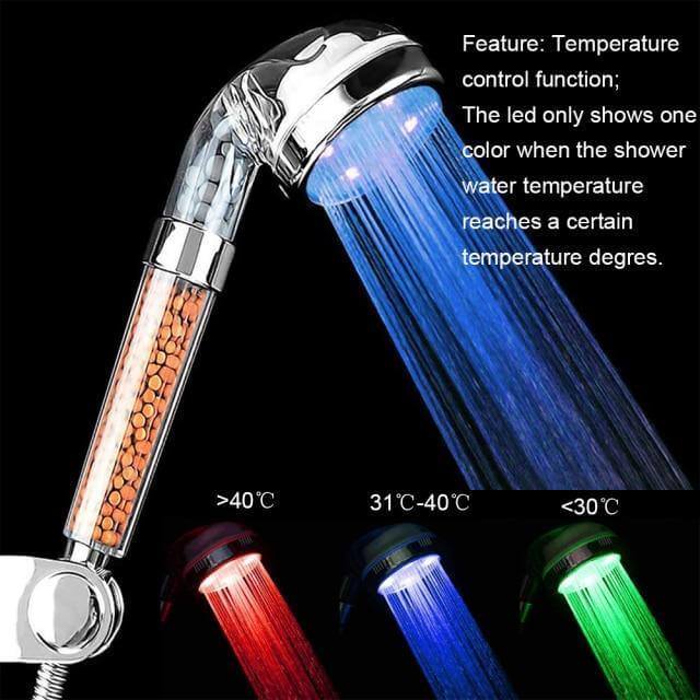 Colorful Rainfall High Pressure Negative Ion Led Shower Head - MaviGadget