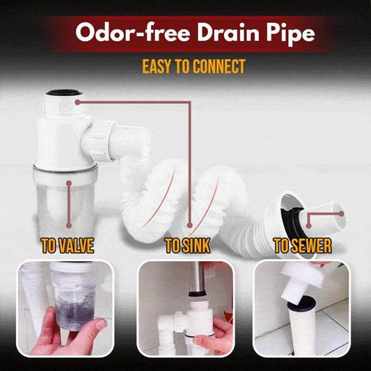 Odor-free Bathroom Kitchen Expandable Filter Pipe - MaviGadget