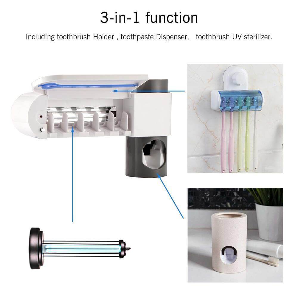 Wall-Mounted Toothbrush Disinfection Storage Organizer - MaviGadget