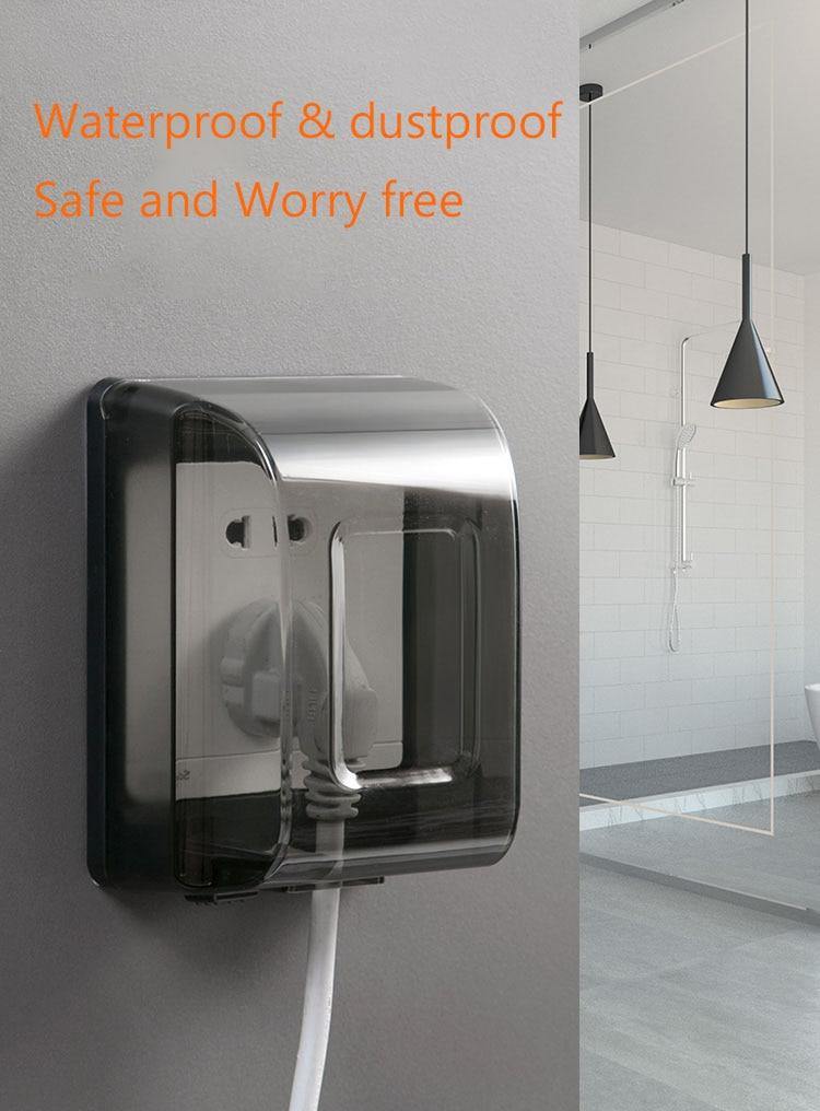 Bathroom Waterproof Large Transparent Socket Protective Box - MaviGadget