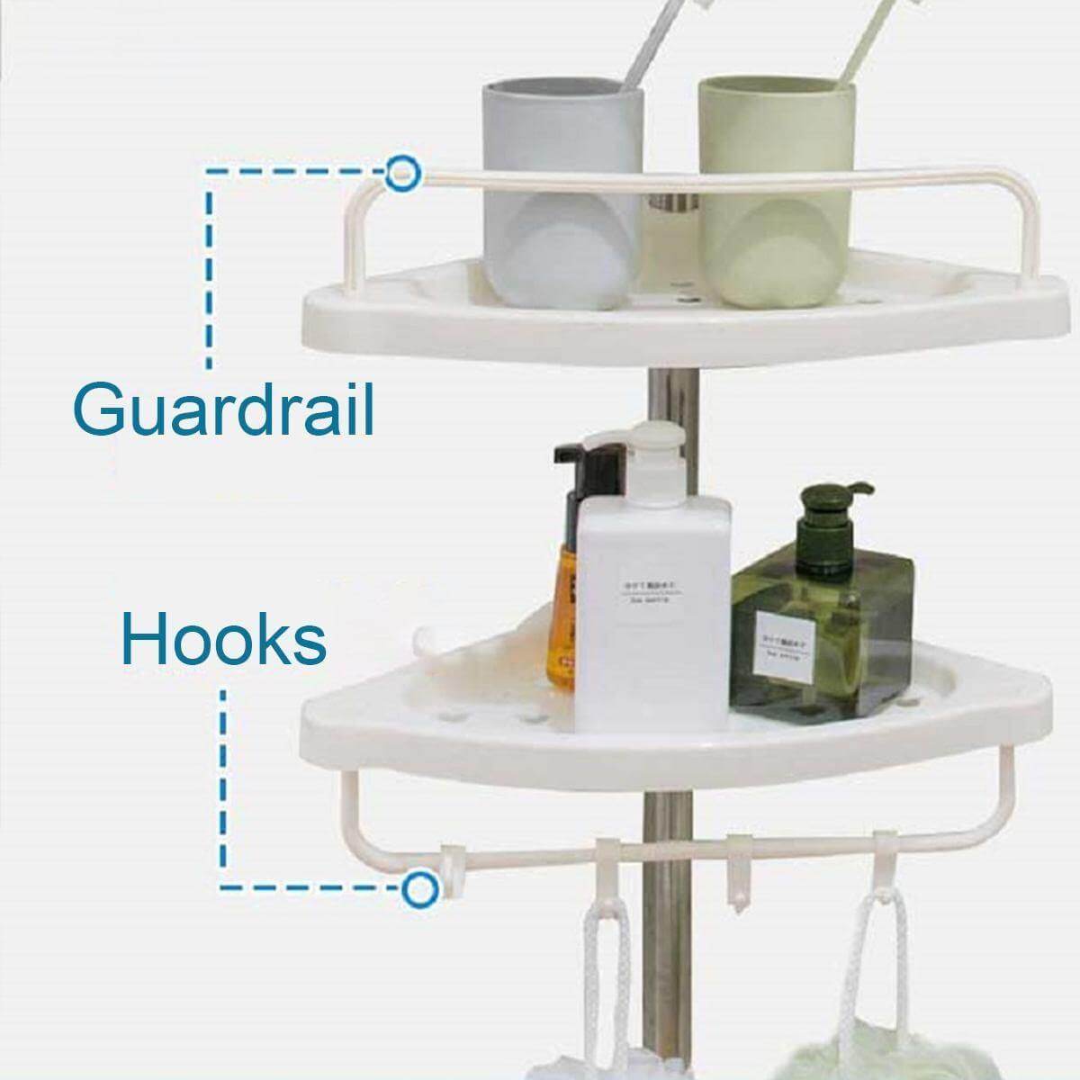 5-Tier Adjustable Stainless Steel Corner Storage Rack - MaviGadget