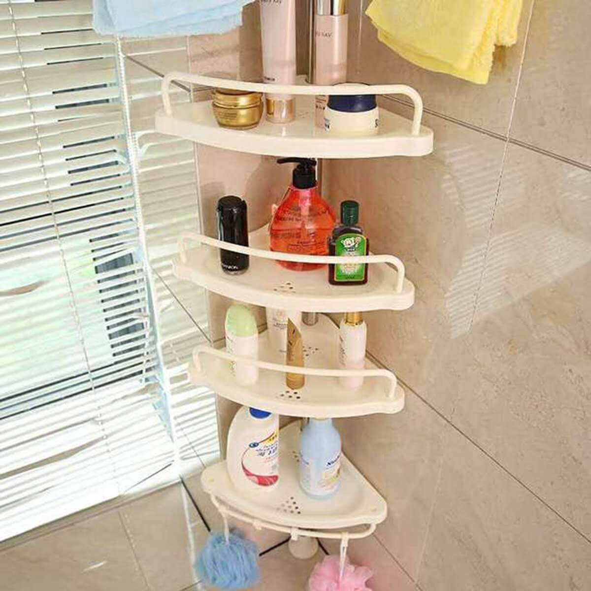 5-Tier Adjustable Stainless Steel Corner Storage Rack - MaviGadget