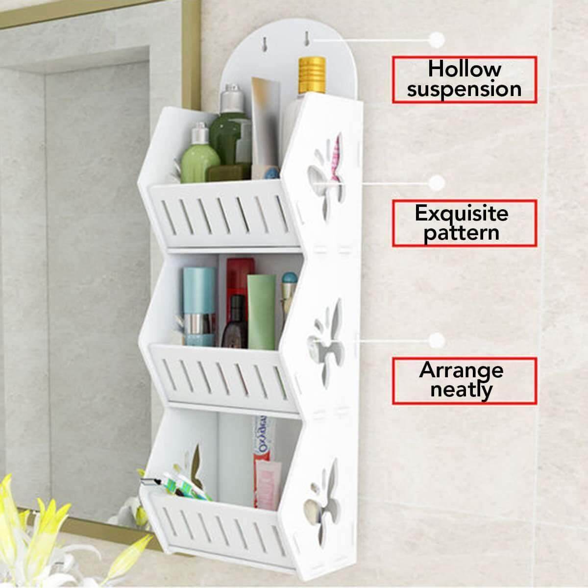 Wall Mounted No-Drill Shelf Storage Organizer - MaviGadget