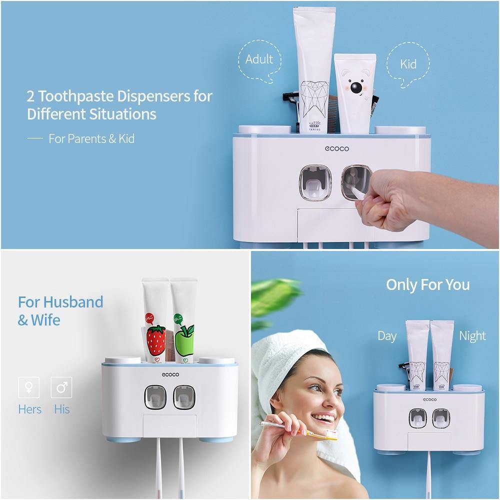 Wall-Mounted Smart Toothpaste Storage Dispenser - MaviGadget