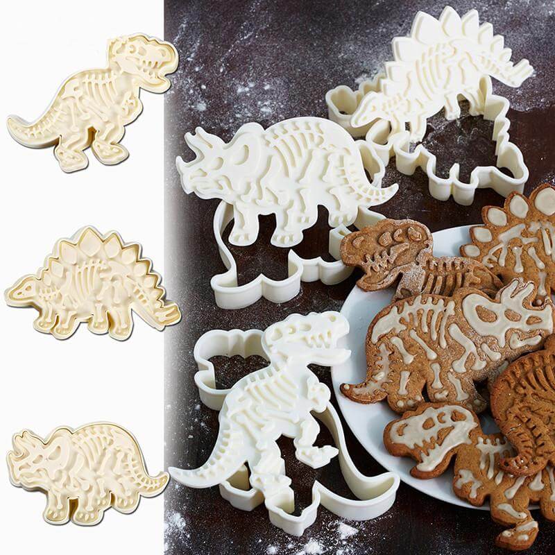 3Pcs/set Cute Dinosaur Shaped Cookie Cutters Tools - MaviGadget