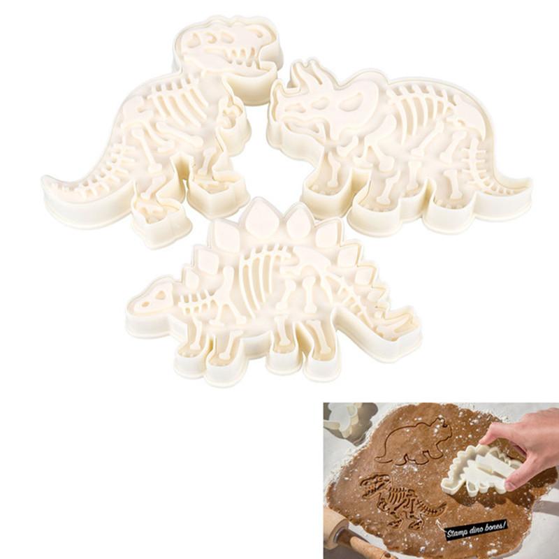 3Pcs/set Cute Dinosaur Shaped Cookie Cutters Tools - MaviGadget